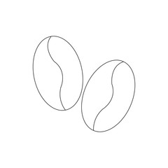 Coffee beans icon flat. Simple vector symbol
