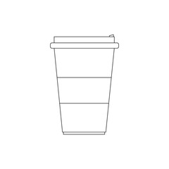 cup of coffee tea with steam line icon black on white