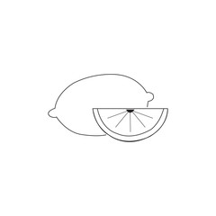Symbol of Lemon. Thin line Icon of Food. Stroke Pictogram Graphic for Web Design.