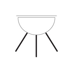 Grill Icon Vector Illustration In Flat Style 