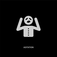 white agitation vector icon on black background. modern flat agitation from general concept vector sign symbol can be use for web, mobile and logo.