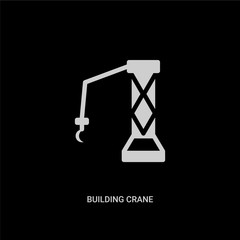 white building crane vector icon on black background. modern flat building crane from general concept vector sign symbol can be use for web, mobile and logo.