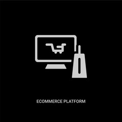 white ecommerce platform vector icon on black background. modern flat ecommerce platform from general concept vector sign symbol can be use for web, mobile and logo.