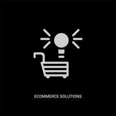 white ecommerce solutions vector icon on black background. modern flat ecommerce solutions from general concept vector sign symbol can be use for web, mobile and logo.