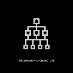 white information architecture vector icon on black background. modern flat information architecture from general concept vector sign symbol can be use for web, mobile and logo.