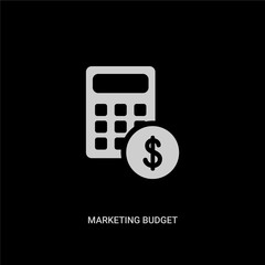 white marketing budget vector icon on black background. modern flat marketing budget from general concept vector sign symbol can be use for web, mobile and logo.