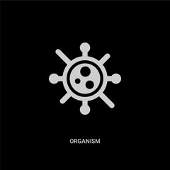 Obraz premium white organism vector icon on black background. modern flat organism from general concept vector sign symbol can be use for web, mobile and logo.