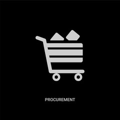 white procurement vector icon on black background. modern flat procurement from general concept vector sign symbol can be use for web, mobile and logo.