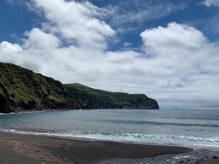 Fototapeta na wymiar coast of the sea on São Miguel island, Azores, Portugal near Ponta De Mosteiros