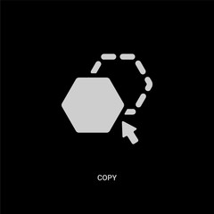 white copy vector icon on black background. modern flat copy from geometry concept vector sign symbol can be use for web, mobile and logo.