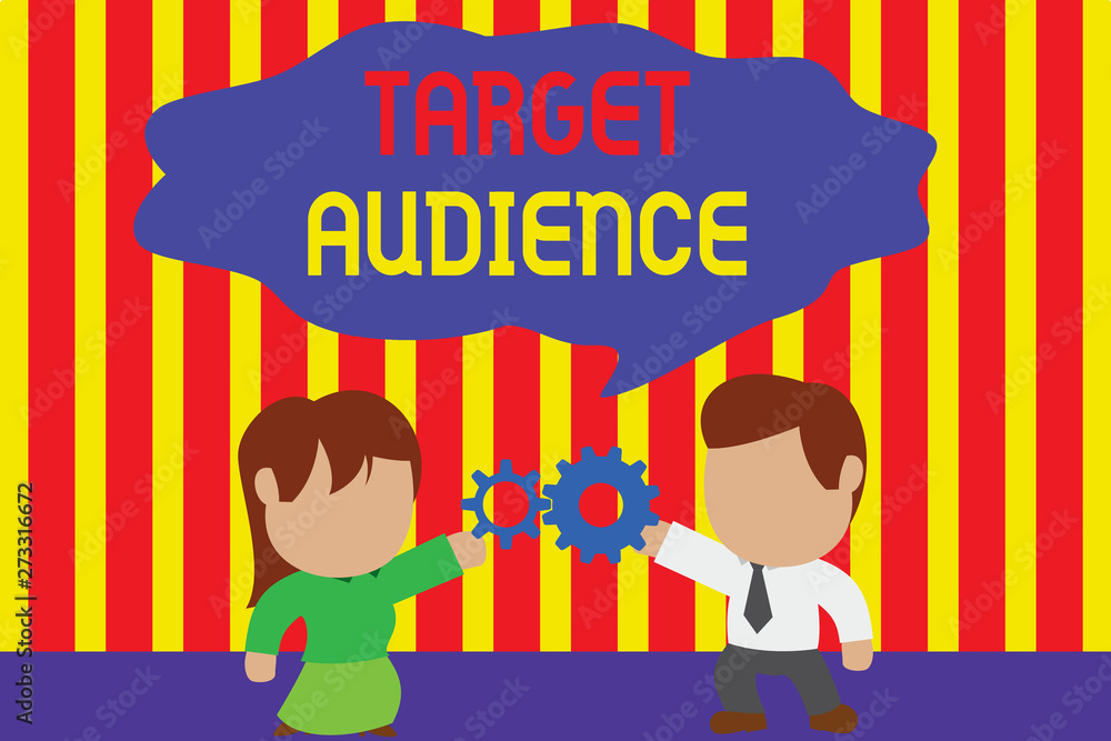 Poster writing note showing target audience. business concept for category of showing you want to address y