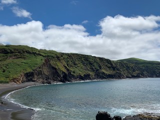 coast of the sea on São Miguel island, Azores, Portugal near Ponta De Mosteiros