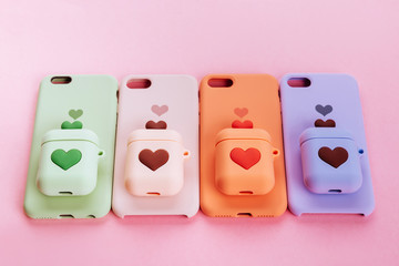 Up to date technology.Top view of diverse personal accessory laying on the yellow background