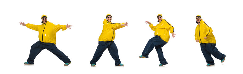 Overweight man isolated on the white