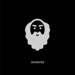 white socrates vector icon on black background. modern flat socrates from greece concept vector sign symbol can be use for web, mobile and logo.