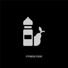 white fitness food vector icon on black background. modern flat fitness food from gym and fitness concept vector sign symbol can be use for web, mobile and logo.