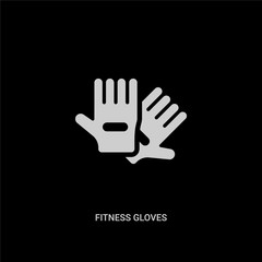 Naklejka na ściany i meble white fitness gloves vector icon on black background. modern flat fitness gloves from gym and fitness concept vector sign symbol can be use for web, mobile and logo.