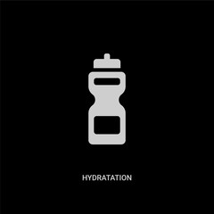 white hydratation vector icon on black background. modern flat hydratation from gym and fitness concept vector sign symbol can be use for web, mobile and logo.