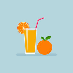 Orange juice and orange fruit