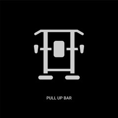 white pull up bar vector icon on black background. modern flat pull up bar from gym equipment concept vector sign symbol can be use for web, mobile and logo.
