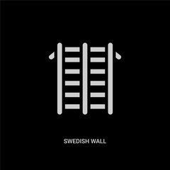 white swedish wall vector icon on black background. modern flat swedish wall from gym equipment concept vector sign symbol can be use for web, mobile and logo.