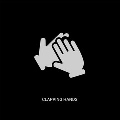 white clapping hands vector icon on black background. modern flat clapping hands from hands and guestures concept vector sign symbol can be use for web, mobile and logo.
