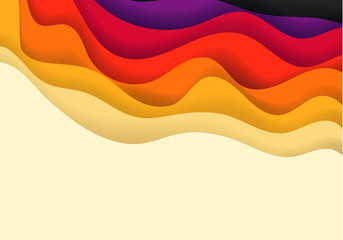 Abstract vector background with color paper waves