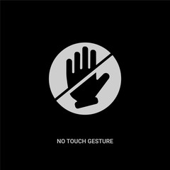 white no touch gesture vector icon on black background. modern flat no touch gesture from hands and guestures concept vector sign symbol can be use for web, mobile and logo.