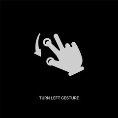 white turn left gesture vector icon on black background. modern flat turn left gesture from hands and guestures concept vector sign symbol can be use for web, mobile and logo.