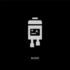 white blood vector icon on black background. modern flat blood from health and medical concept vector sign symbol can be use for web, mobile and logo.