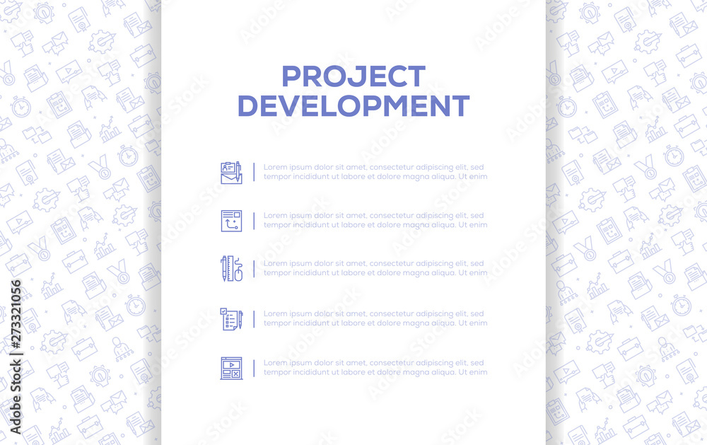 Poster project development seamless pattern