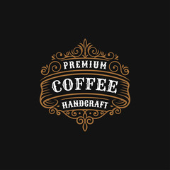 vintage badges of coffee, coffee shop and emblems