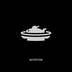 white nutrition vector icon on black background. modern flat nutrition from health and medical concept vector sign symbol can be use for web, mobile and logo.