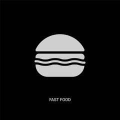 white fast food vector icon on black background. modern flat fast food from health and medical concept vector sign symbol can be use for web, mobile and logo.