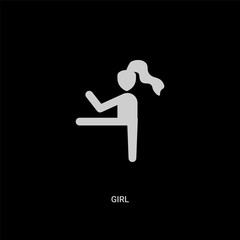 white girl vector icon on black background. modern flat girl from health and medical concept vector sign symbol can be use for web, mobile and logo.