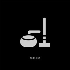 white curling vector icon on black background. modern flat curling from health and medical concept vector sign symbol can be use for web, mobile and logo.