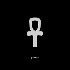 white egypt vector icon on black background. modern flat egypt from history concept vector sign symbol can be use for web, mobile and logo.