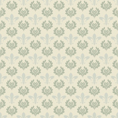 Damask seamless pattern with floral patterns. Vector graphics