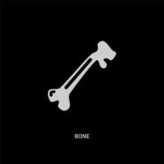 white bone vector icon on black background. modern flat bone from history concept vector sign symbol can be use for web, mobile and logo.