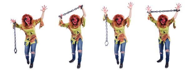 Woman vampire isolated on the background