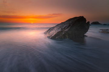 Ilbarritz beach from Biarritz, Basque Country.	