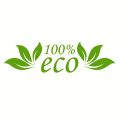 Eco icon. Ecology sign. Vector illustration, flat design.