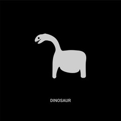 white dinosaur vector icon on black background. modern flat dinosaur from history concept vector sign symbol can be use for web, mobile and logo.