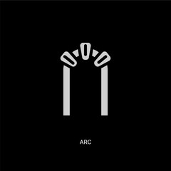 Obraz premium white arc vector icon on black background. modern flat arc from history concept vector sign symbol can be use for web, mobile and logo.