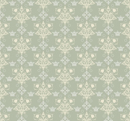 Damask wallpaper seamless in retro style for your design