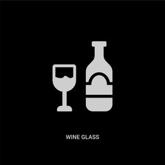white wine glass vector icon on black background. modern flat wine glass from hotel and restaurant concept vector sign symbol can be use for web, mobile and logo.