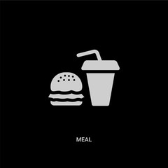 white meal vector icon on black background. modern flat meal from hotel and restaurant concept vector sign symbol can be use for web, mobile and logo.