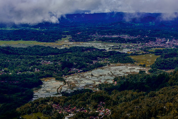 Fototapeta na wymiar lolai mountain north toraja regency south sulawesi . Mamulu Fortress, Kapala Pitu, North Toraja Regency, South Sulawesi