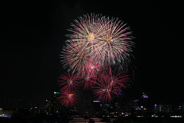 fireworks in the night sky