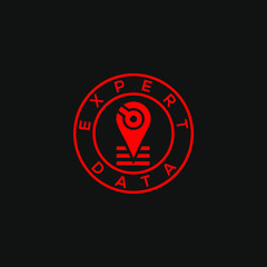 Expert Data Logo Design on Dark Background